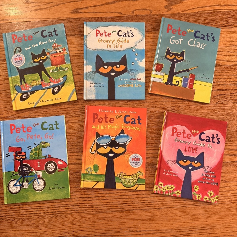 Pete the Cat's Groovy Box of Books: 6 Book Set by James Dean Free Shipping